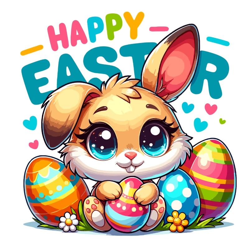 Joyeuses Pâques - Illustration de lapin de Pâques