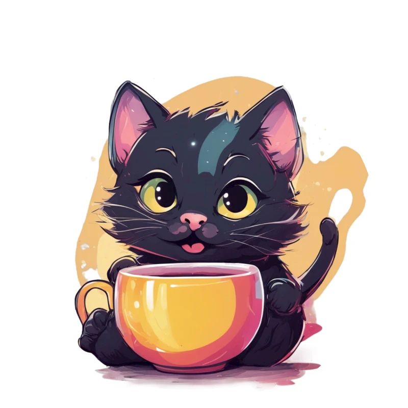Katze mit Kaffee