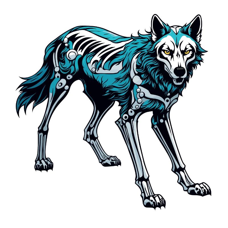 Wolf Skeleton Illustration