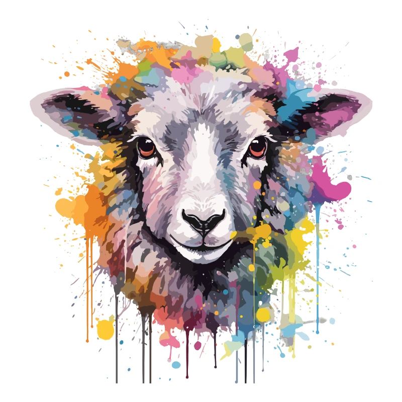 Mouton aquarelle avec splash