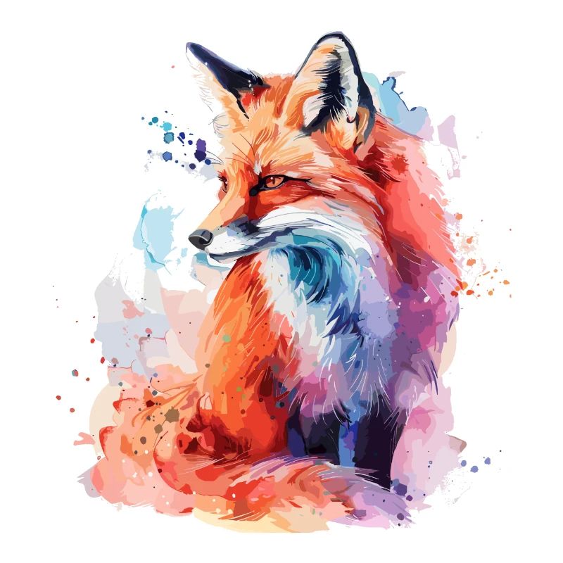 Renard aquarelle, Fox