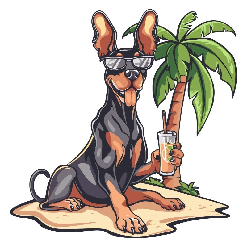 Dobermann Hund Sommer