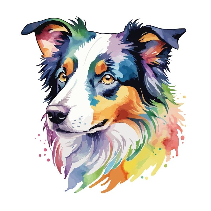 Border Collie Wasserfarben