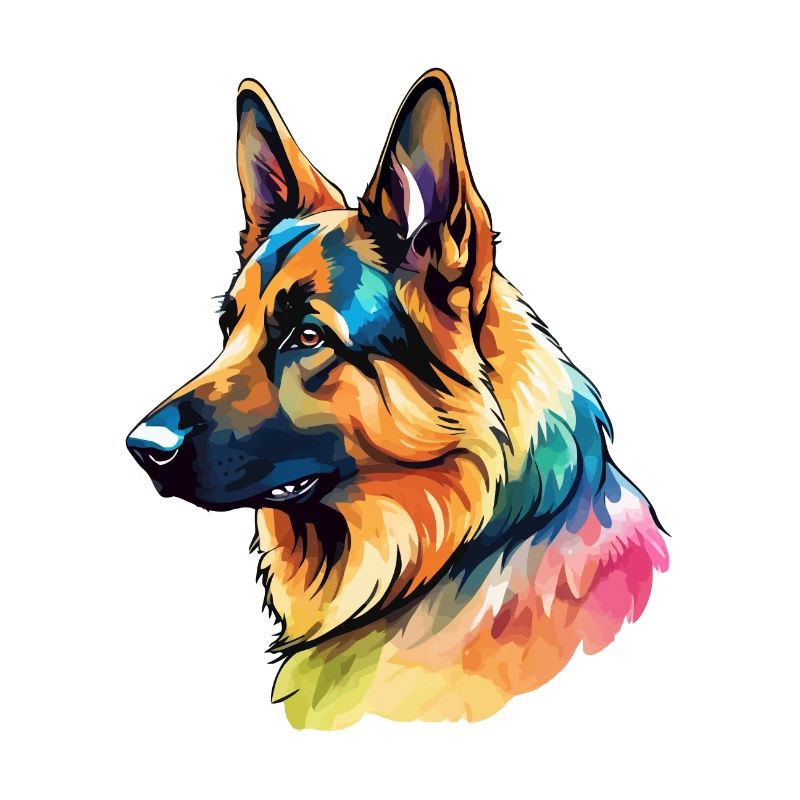German Shepherd Watercolor
