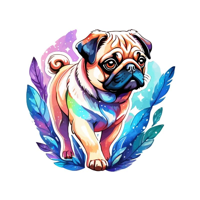 Mops Wasserfarben