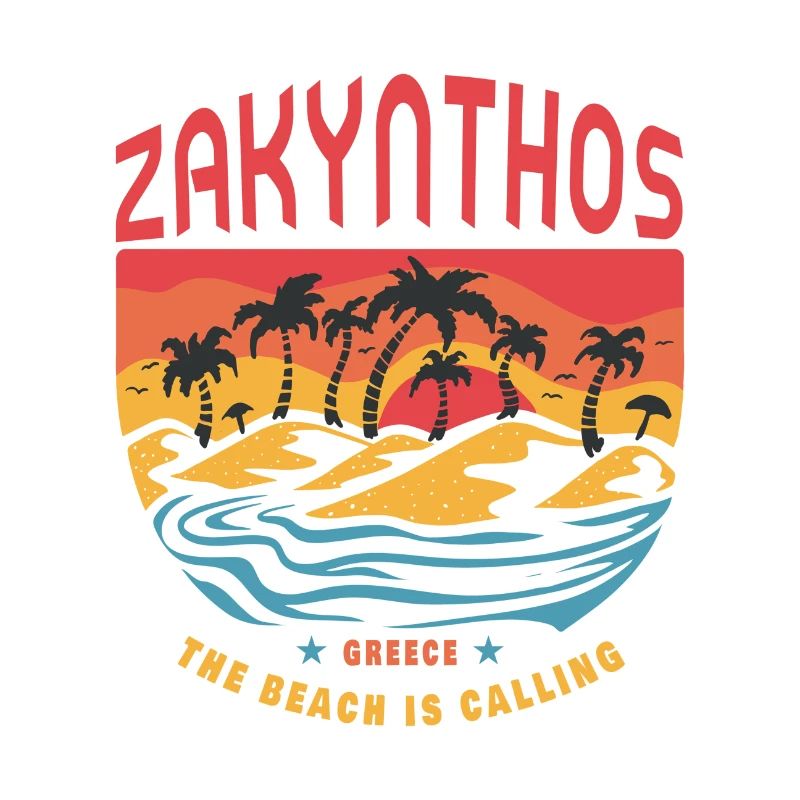 Zakynthos Greece Design with Palm Trees