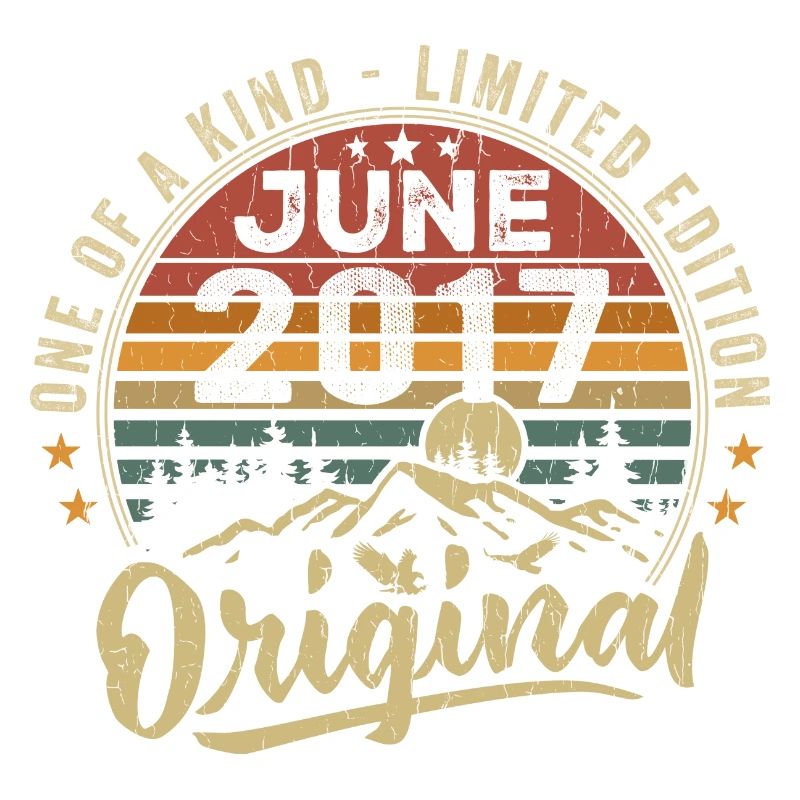 Juni 2017 Vintage Geburtstagsgeschenk 2017 Juni