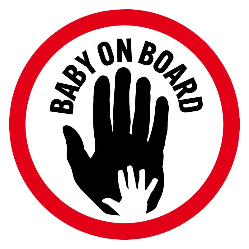 Bébé à bord main dans la main