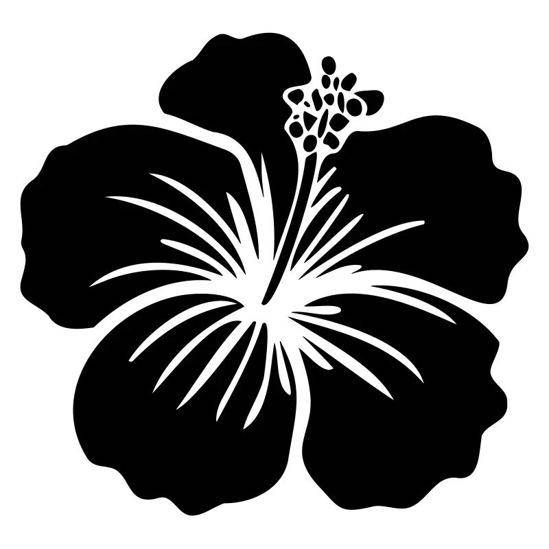 Hibiskus Blume – SVG Schwarz oder Weiß Icon Symbol