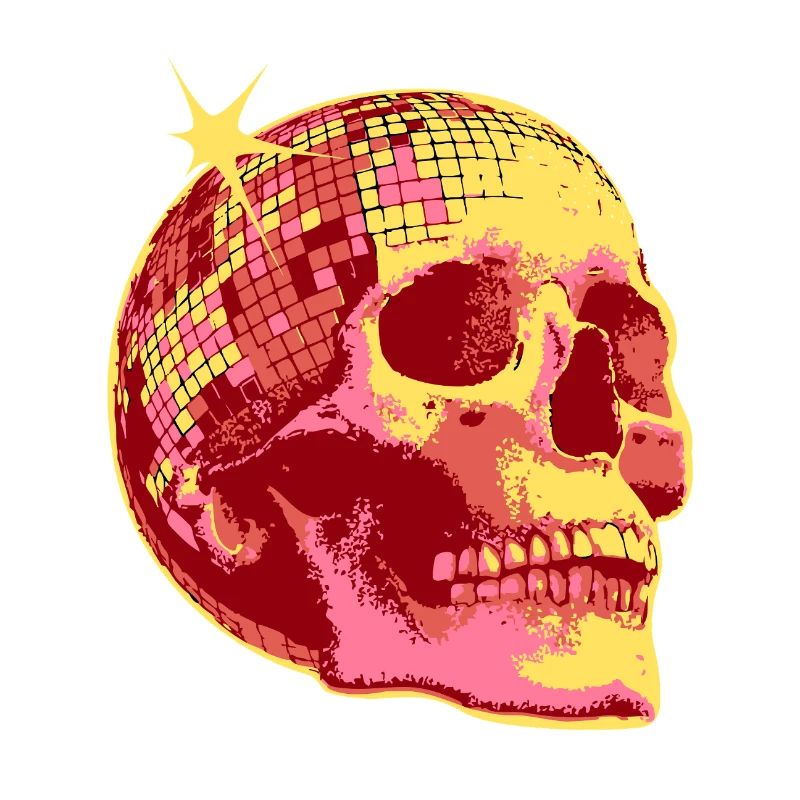 Disco Skull Mosaic Neon