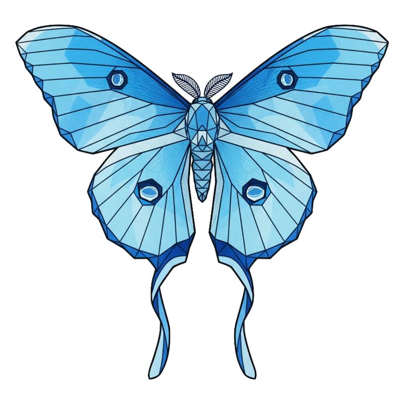 Geometrischer Blauer Schmetterling