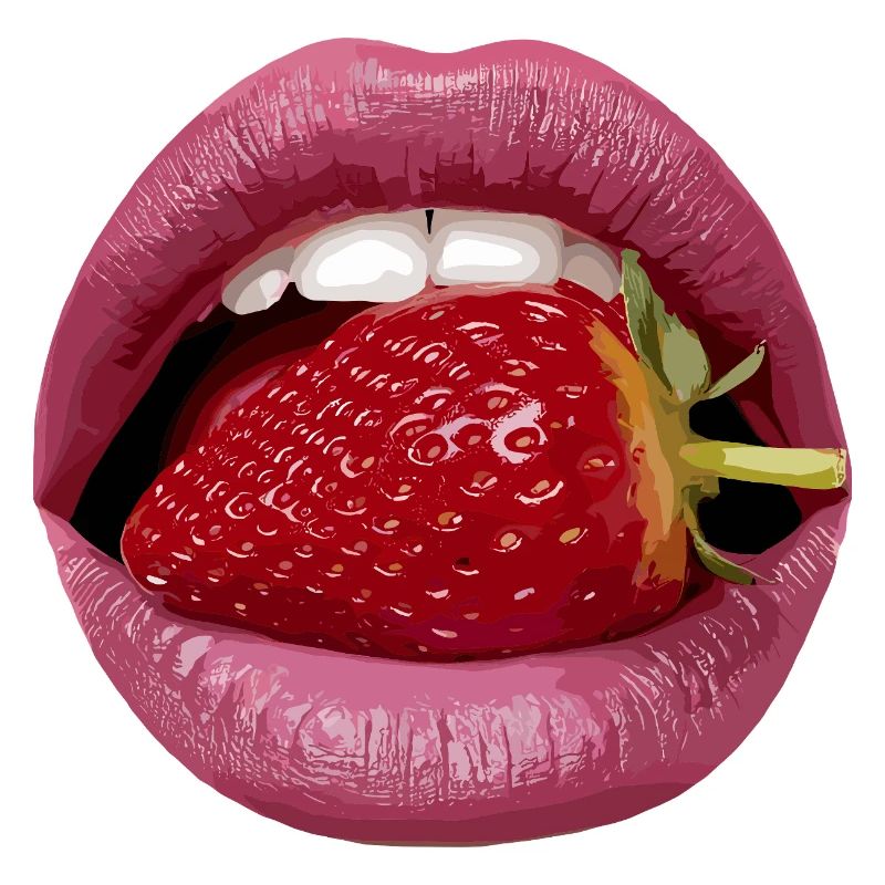 ErdbeerKuss Lippen Pop Art