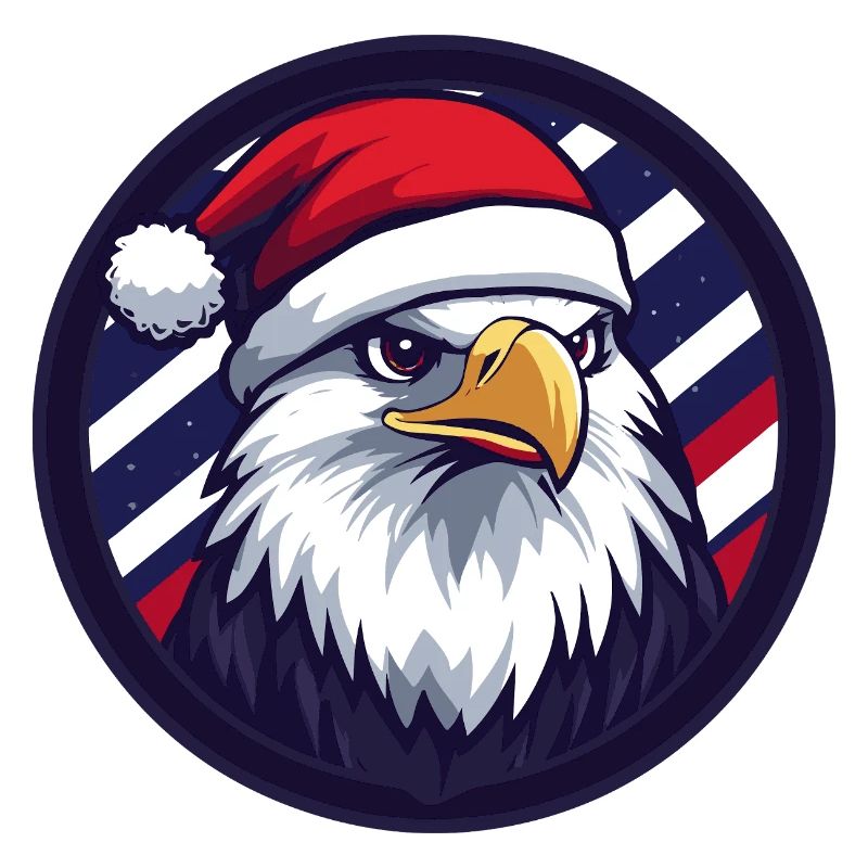 Aigle de Noël dans le cercle du drapeau