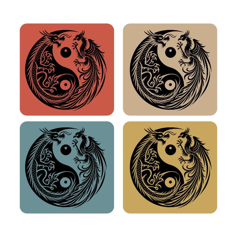 Yin Yang Dragon and Phoenix
