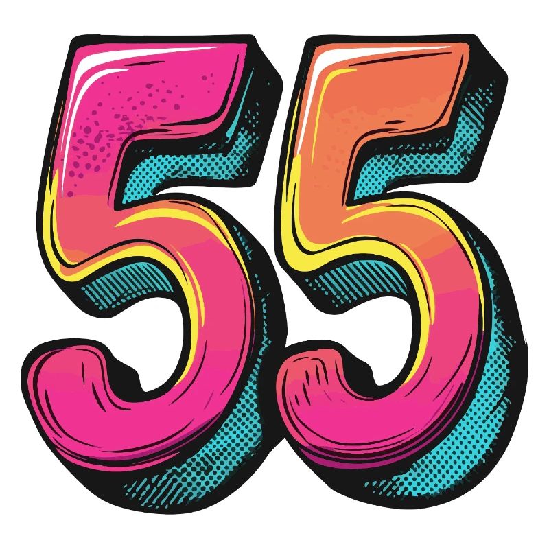55 Zahl Bunt