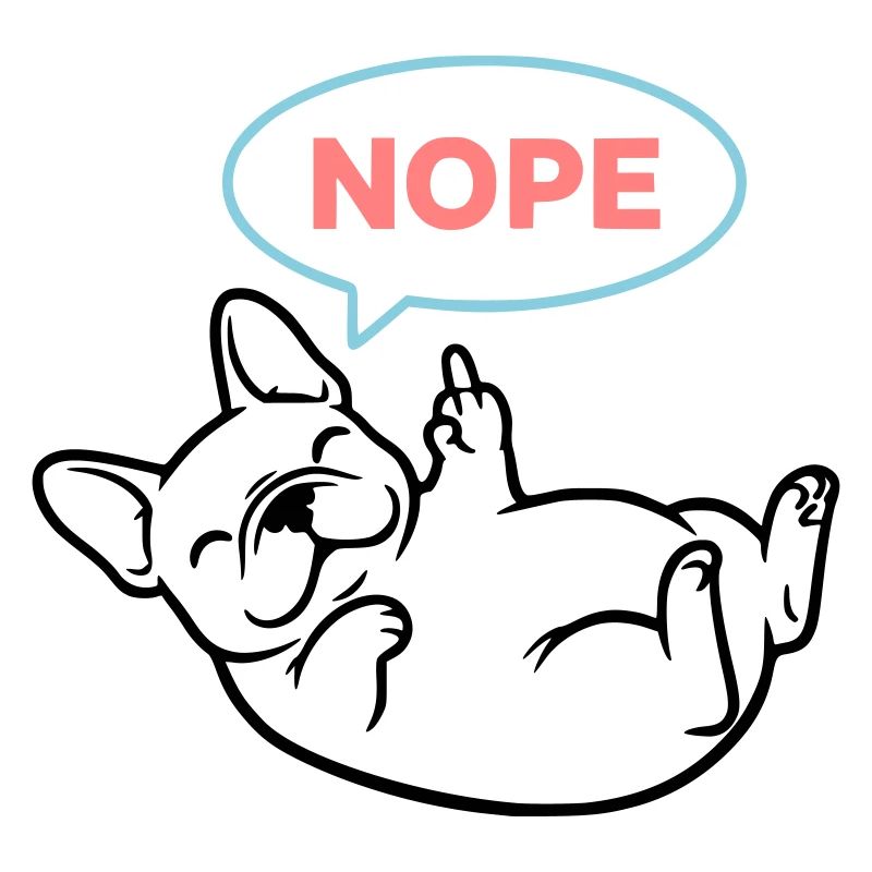 Frenchie Hund Nope Comic Bunt