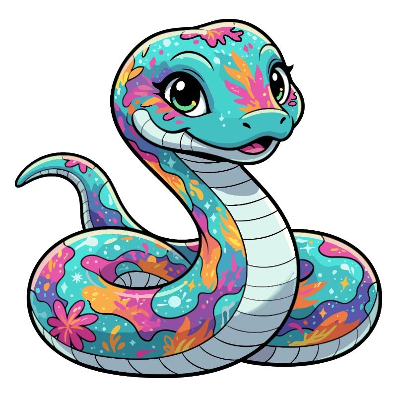 Serpent fleur coloré