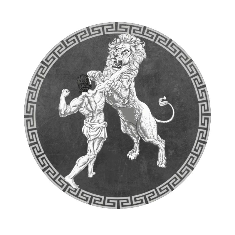 Herkules griechischer Held, Kampf mit Löwe