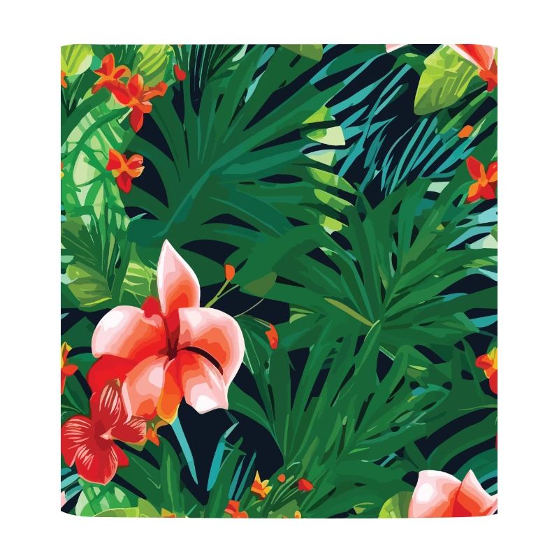 Jungle Pattern Rainforest Fleurs colorées Animaux Vert