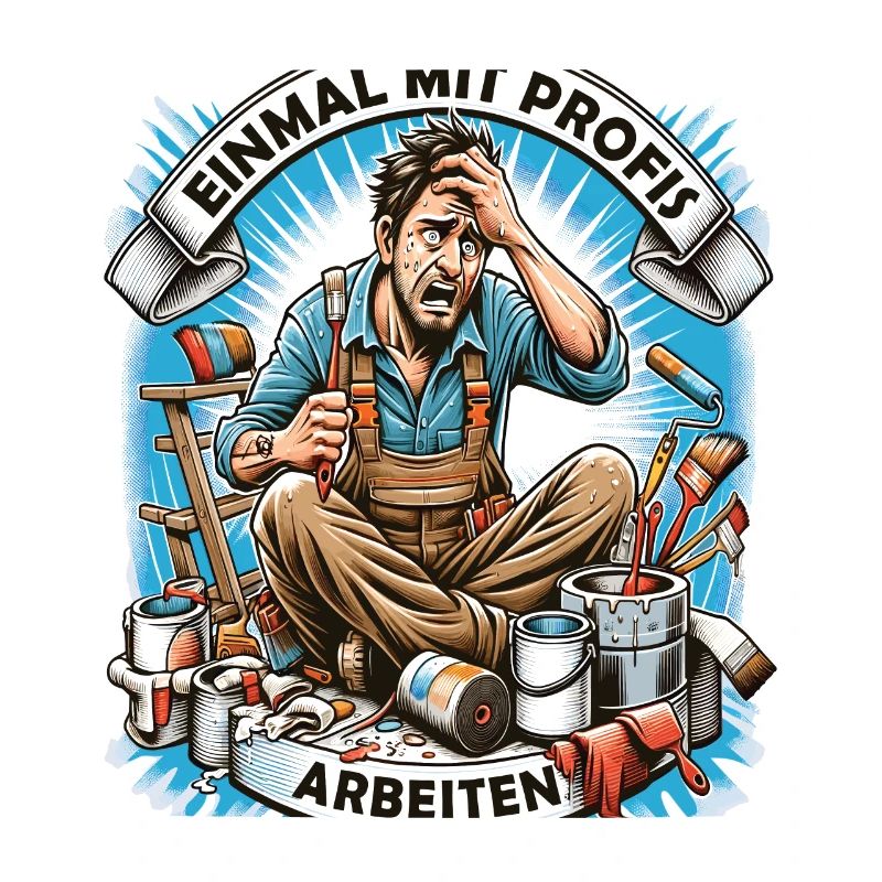 Working with professionals, funny master painter