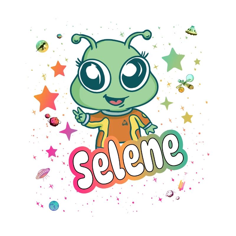 SELENE - Schöner Mädchen Name mit süßem Alien