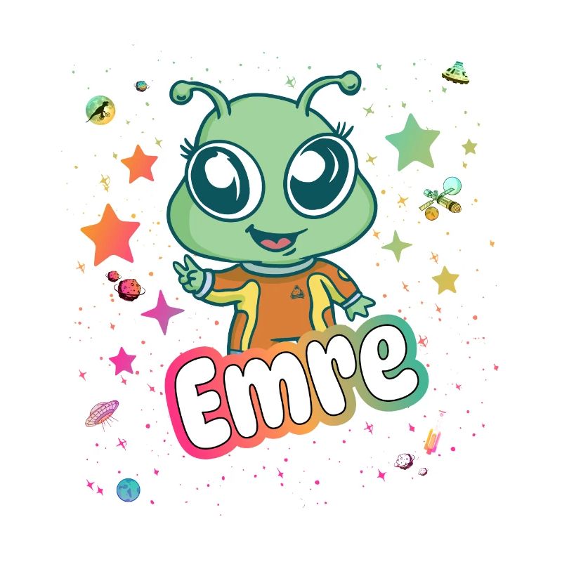 EMRE - Beautiful boy name with cute alien