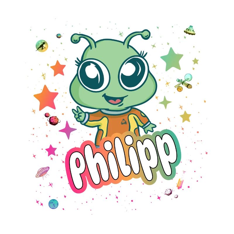 PHILIPP - Beautiful boy name with cute alien