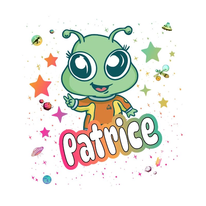 PATRICE - Beau nom de garçon avec un extraterrestre mignon