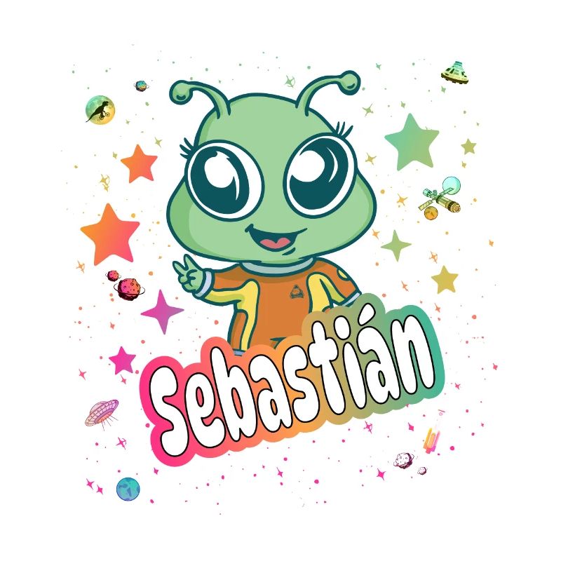 SEBASTIAN - Schöner Junge Name mit süßem Alien