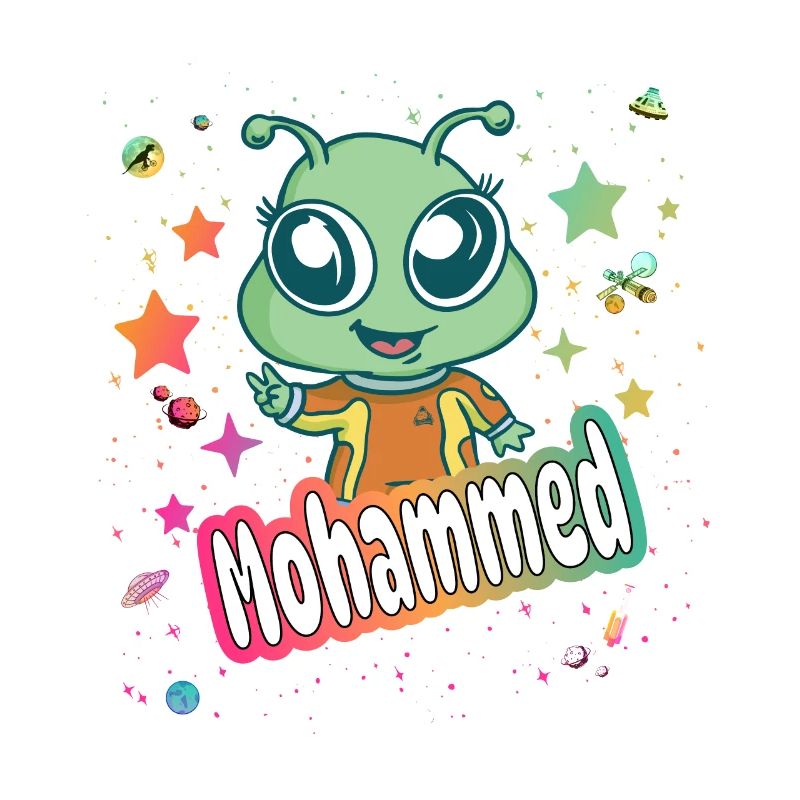 MOHAMMED - Beau nom de garçon avec extraterrestre mignon