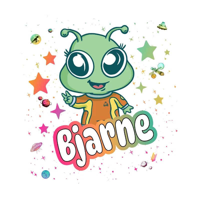 BJARNE - Beautiful boy name with cute alien