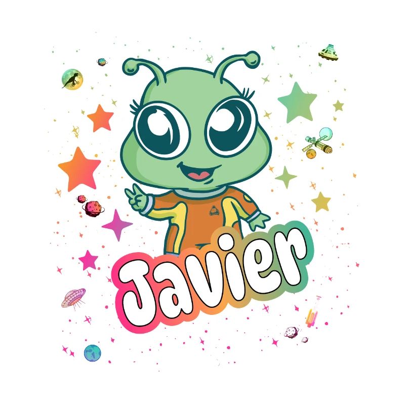 JAVIER - Schöner Junge Name mit süßem Alien