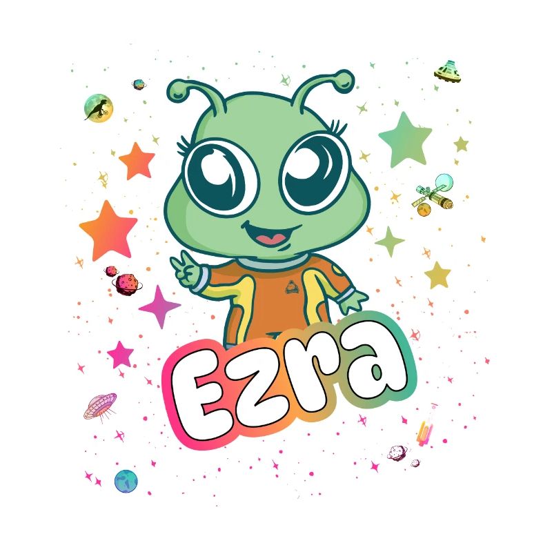 EZRA - Beau nom de garçon avec un extraterrestre mignon