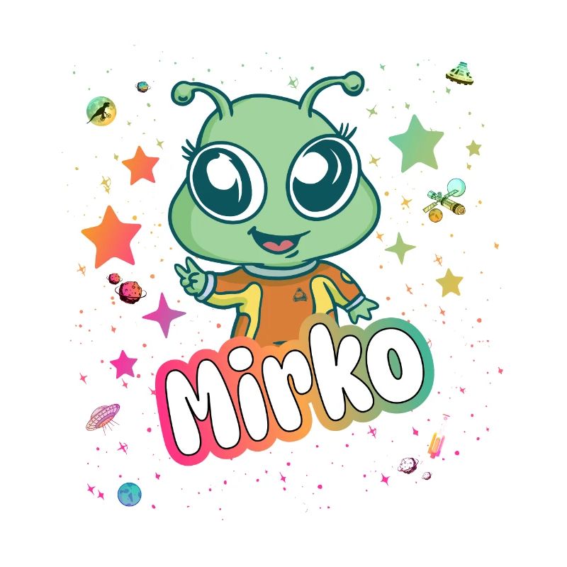 MIRKO - Beau nom de garçon avec un extraterrestre mignon