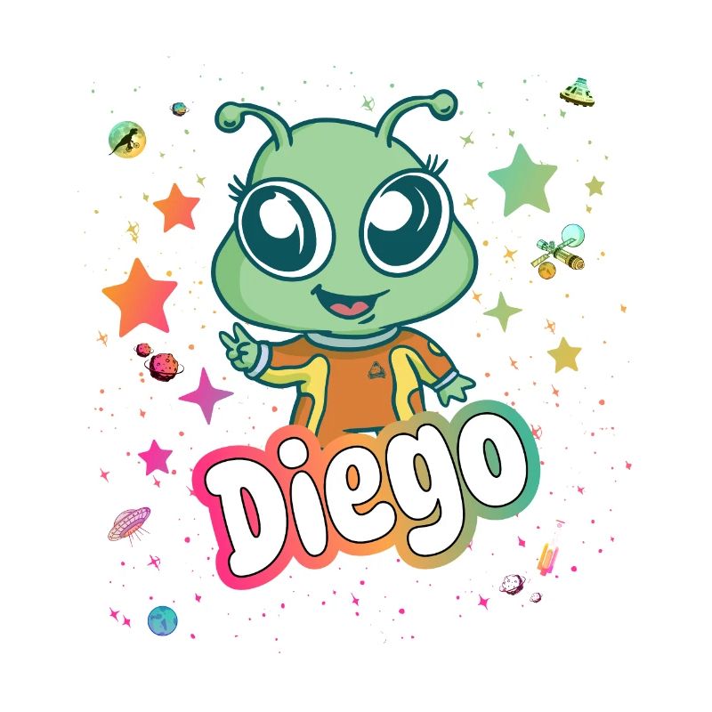 DIEGO - Beau nom de garçon avec un extraterrestre mignon