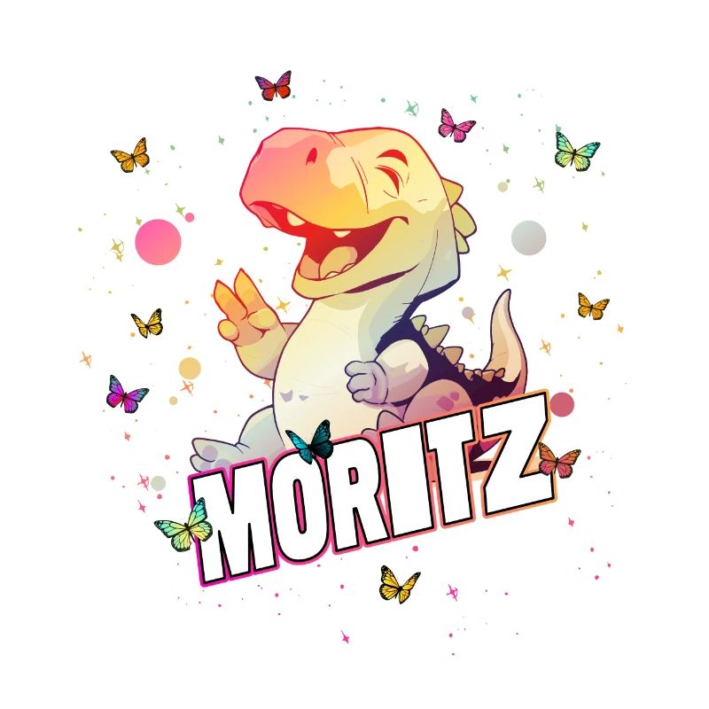 MORITZ - Beau prénom de garçon avec mignon DINO T-REX