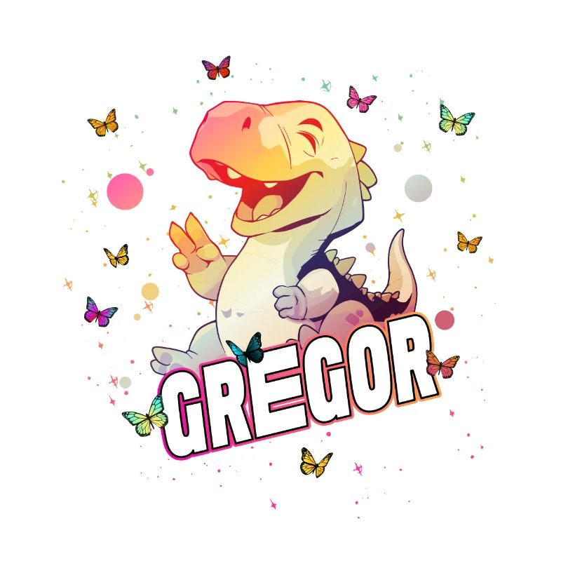 GREGOR - Beau prénom de garçon avec mignon DINO T-REX