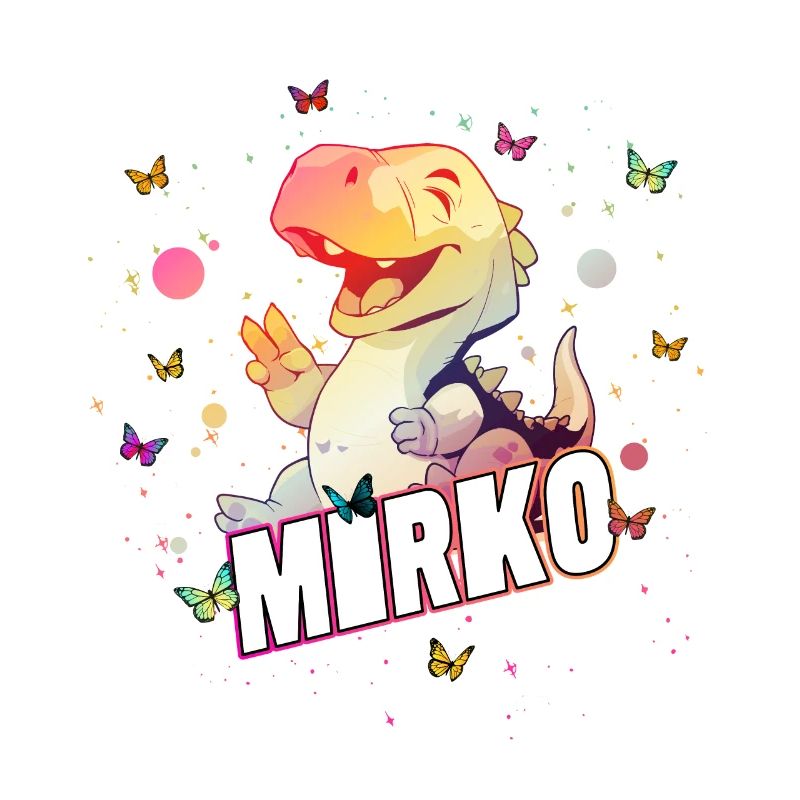 MIRKO - Schöner Junge Name mit süßem DINO T-REX