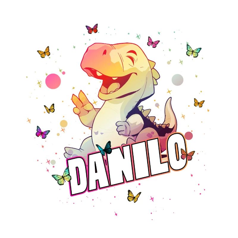DANILO - Beau prénom de garçon avec mignon DINO T-REX