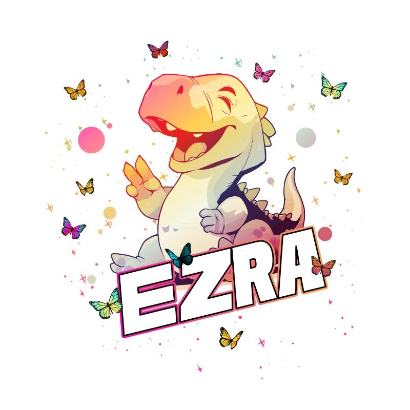 EZRA - Beau nom de garçon avec mignon DINO T-REX