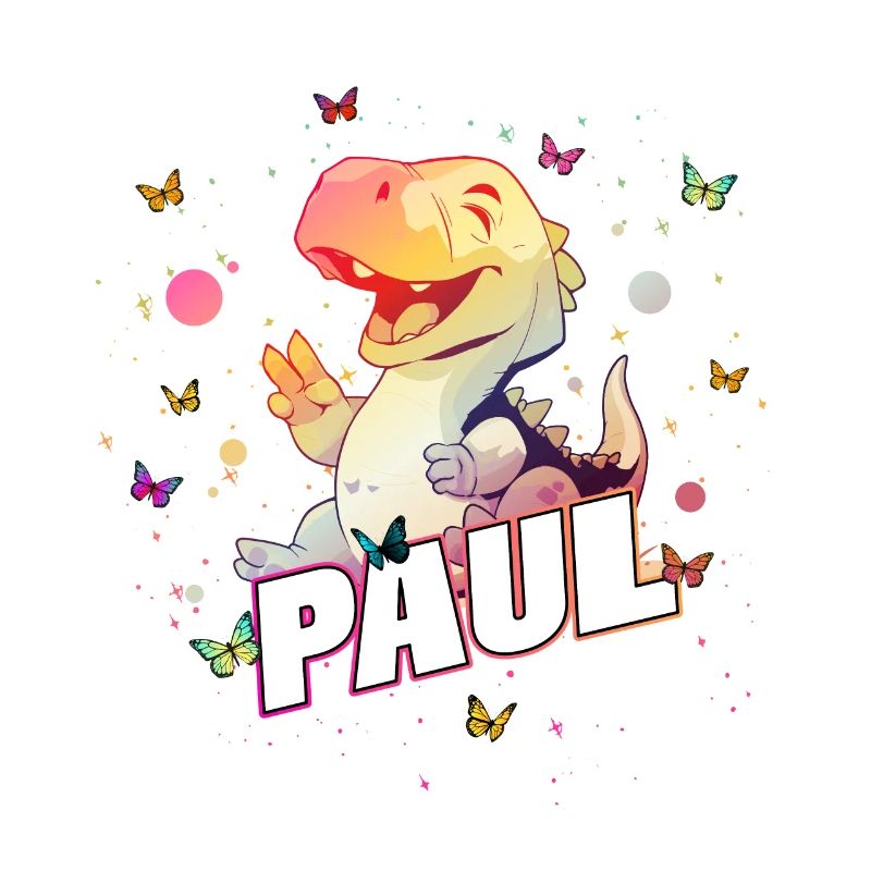 PAUL - Schöner Junge Name mit süßem DINO T-REX