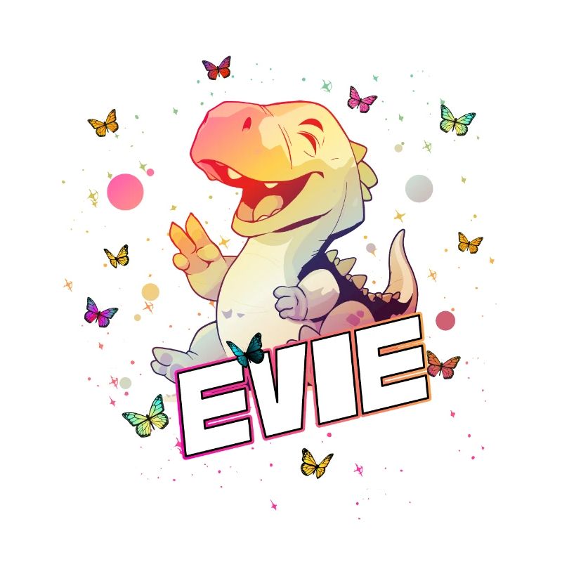 EVIE - Schöner MÄDCHEN Name mit süßem DINO T-REX