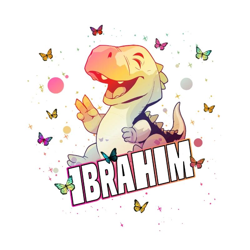 IBRAHIM - Beau nom de garçon avec mignon DINO
