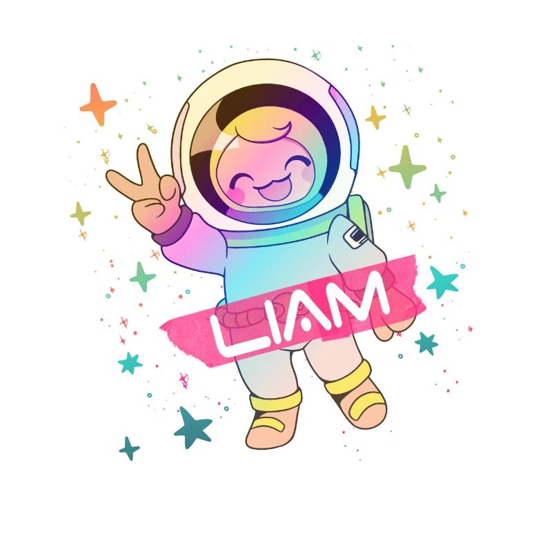 LIAM - Beau nom de garçon avec astronaute mignon