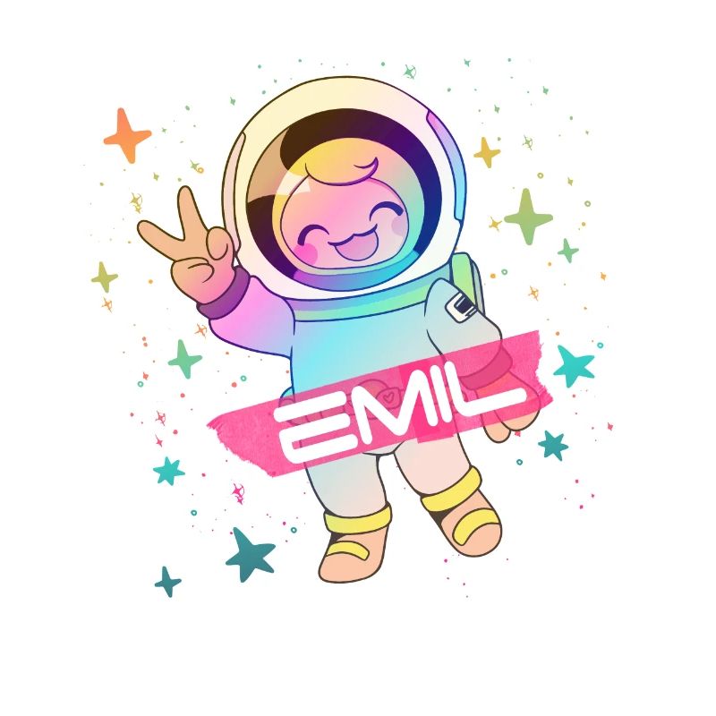 EMIL - Beau nom de garçon avec astronaute mignon
