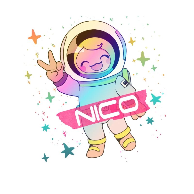 NICO - Beau nom de garçon avec astronaute mignon
