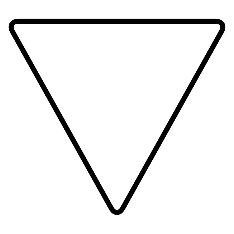 Triangle with rounded corners as a warning sign