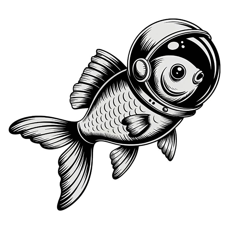Fisch im Weltraum - Cooles Astonomy-Logo