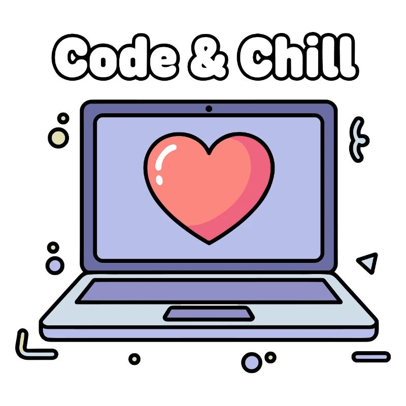 Code & Chill Heart Laptop