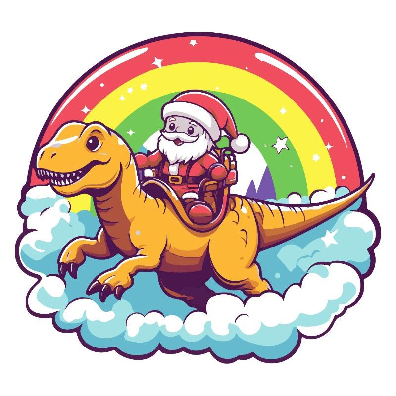 Dinosaurier T-Rex Weihnachtsmann Weihnachten